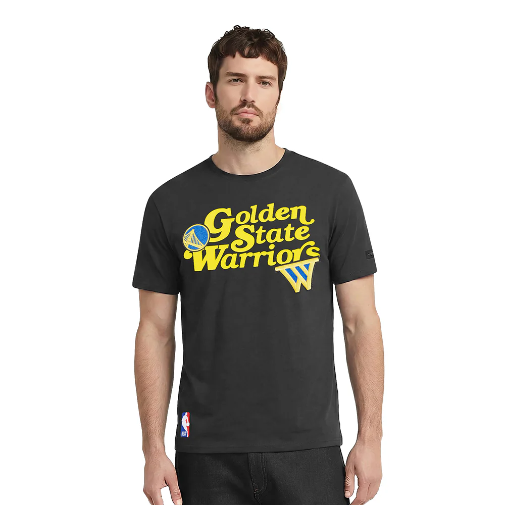 NBA GOLDEN STATE WARRIORS SOUVENIR MEN'S SINGLE JERSEY TEE (BLACK)