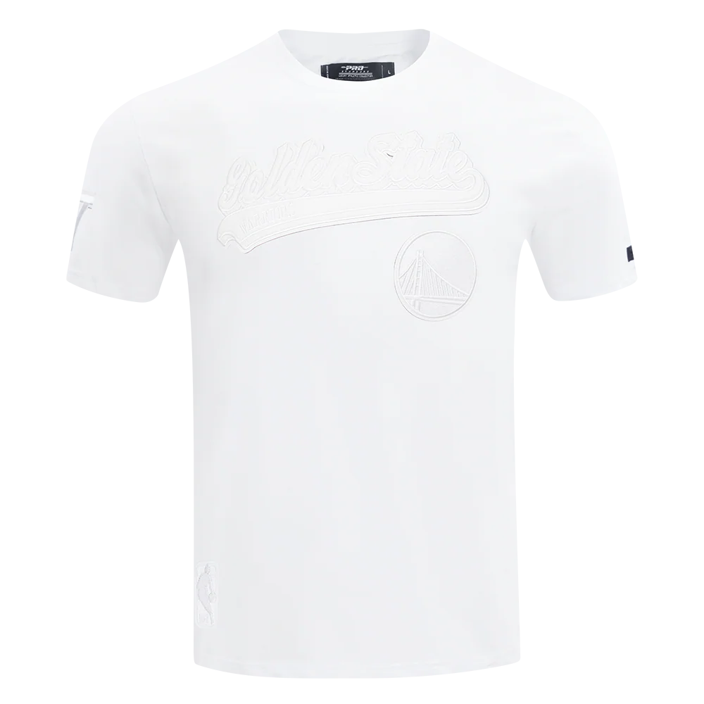 NBA GOLDEN STATE WARRIORS WHITE OUT MEN'S SINGLE JERSEY TEE (WHITE)