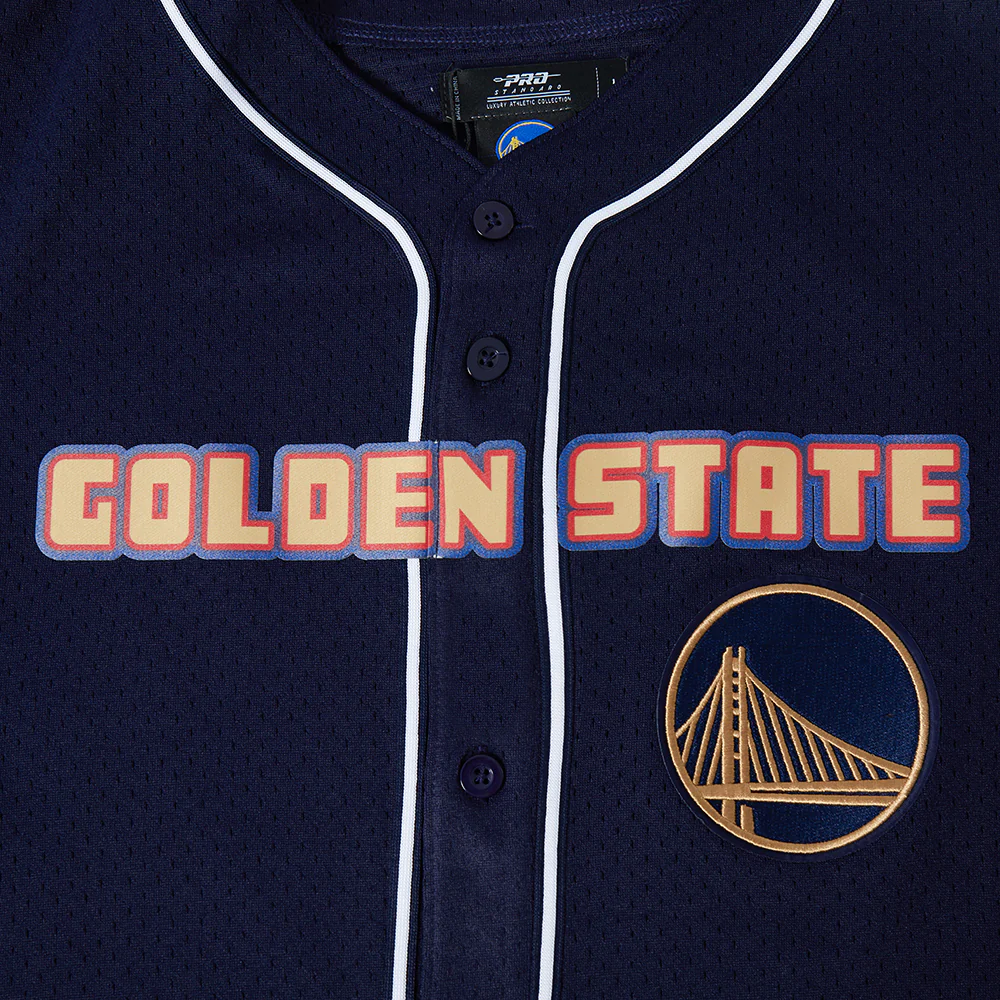 NBA GOLDEN STATE WARRIORS CITY EDITION 24-25 MEN'S MESH BUTTON DOWN (MIDNIGHT NAVY) - Image 5