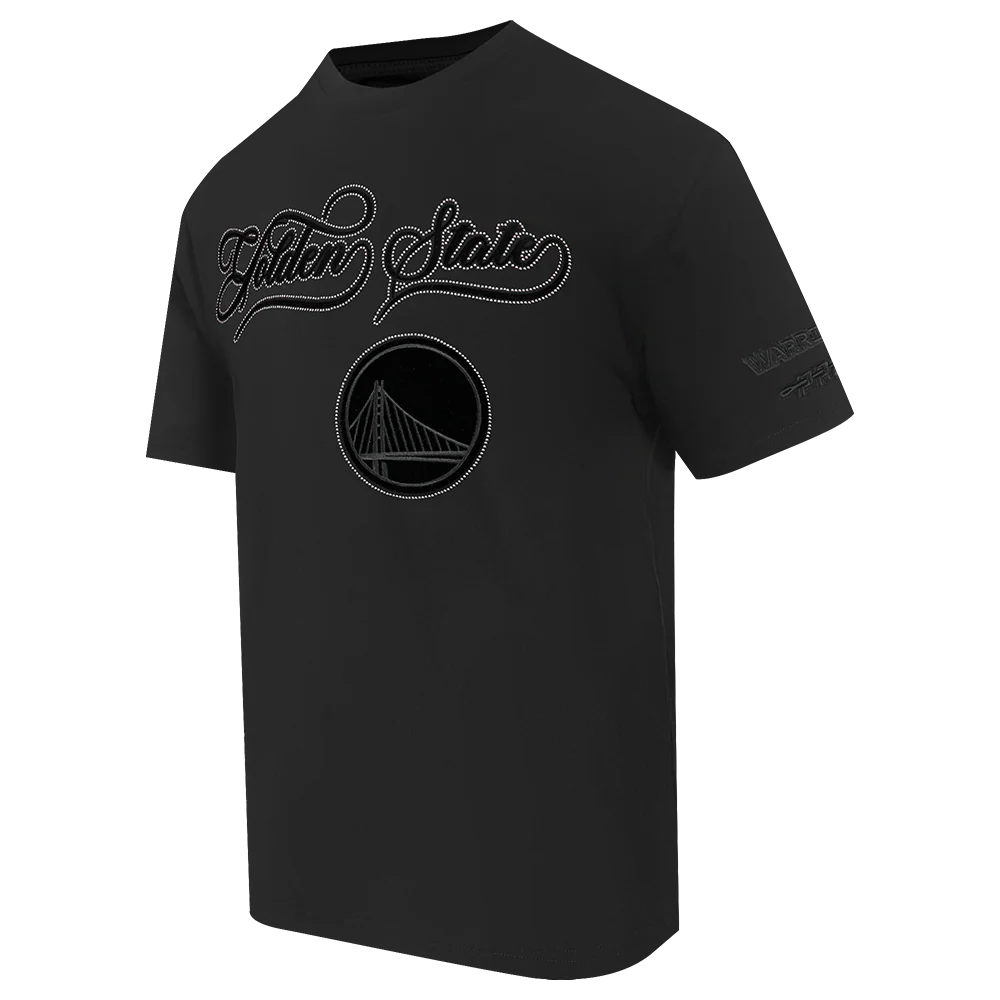 NBA GOLDEN STATE WARRIORS BLACKOUT MEN'S CJ DROP SHOULDER TEE (BLACK) - Image 3