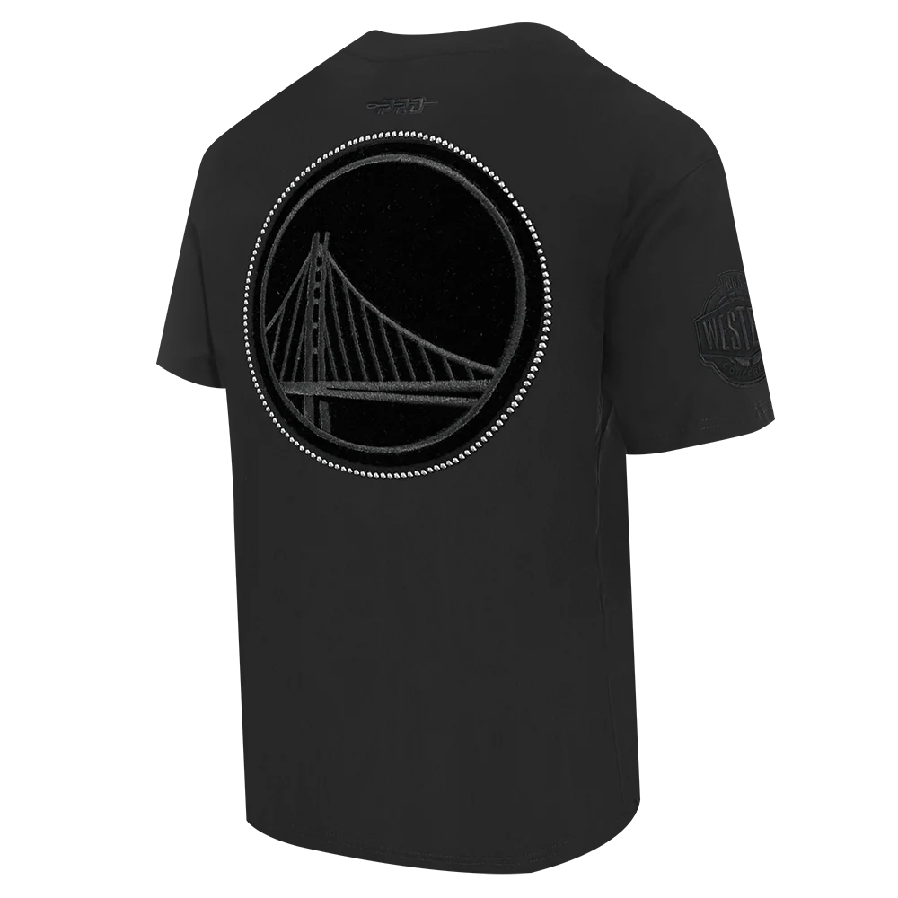 NBA GOLDEN STATE WARRIORS BLACKOUT MEN'S CJ DROP SHOULDER TEE (BLACK) - Image 4