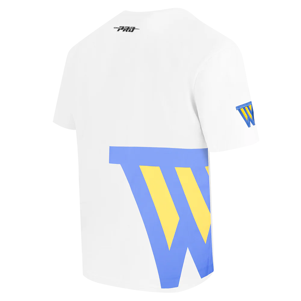 NBA GOLDEN STATE WARRIORS LIVING LARGE MEN'S CJ DROP SHOULDER TEE (WHITE) - Image 4