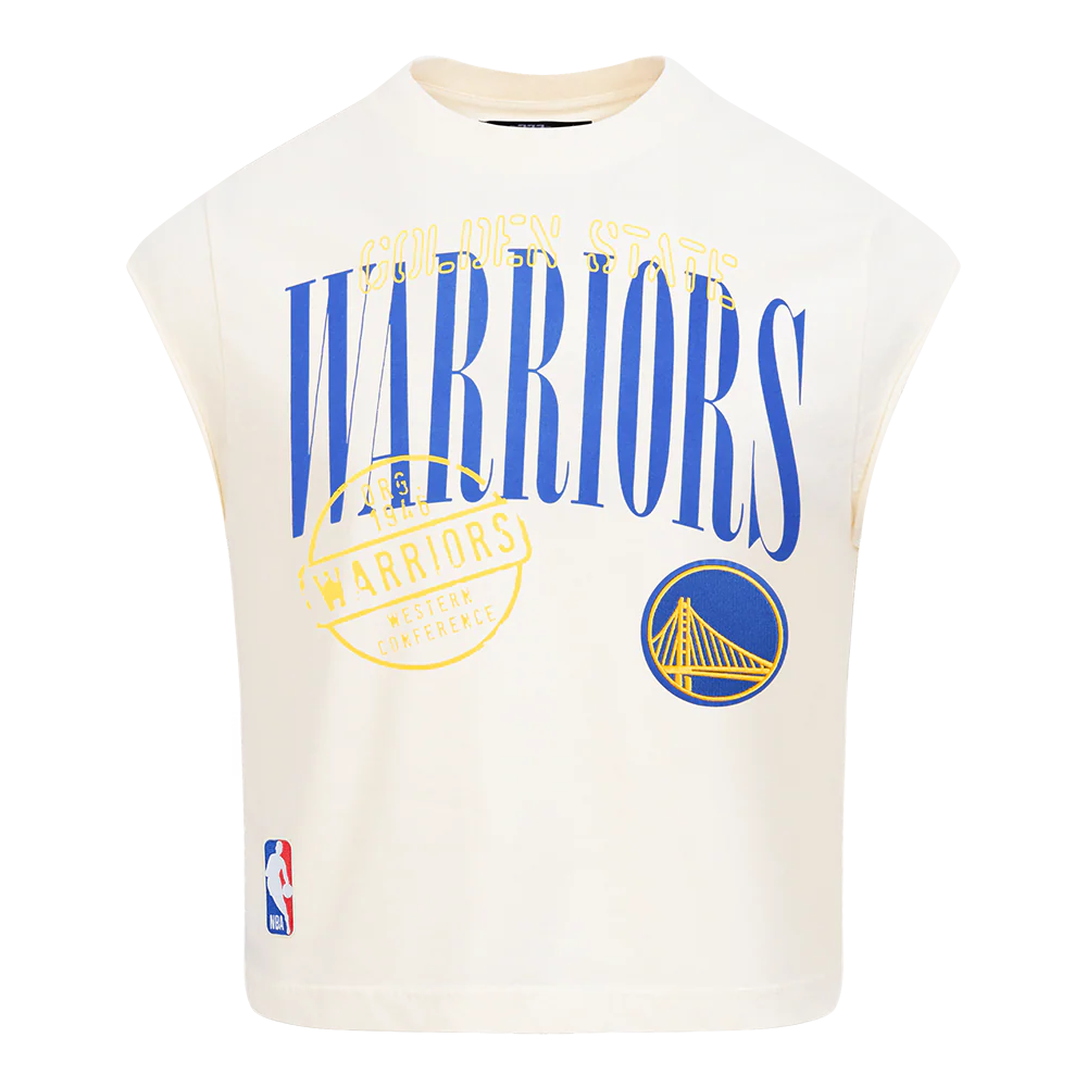 NBA GOLDEN STATE WARRIORS STAMPED MEN'S S/S TEE (EGGSHELL) - Image 3