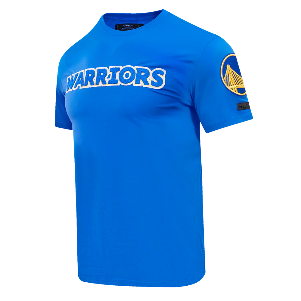NBA GOLDEN STATE WARRIORS CLASSIC CHENILLE MEN'S TEE (ROYAL BLUE) - Image 8