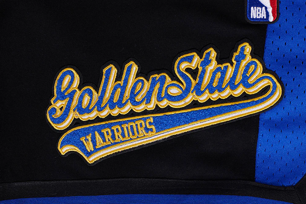 NBA GOLDEN STATE WARRIORS SCRIPT TAIL MEN'S DOUBLE KNIT 2.0 SHORT (BLACK/ROYAL BLUE/BLACK) - Image 5