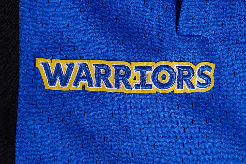 NBA GOLDEN STATE WARRIORS SCRIPT TAIL MEN'S DOUBLE KNIT 2.0 SHORT (BLACK/ROYAL BLUE/BLACK) - Image 6
