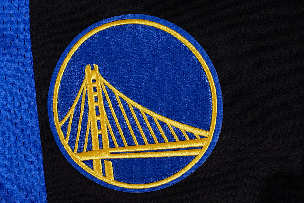 NBA GOLDEN STATE WARRIORS SCRIPT TAIL MEN'S DOUBLE KNIT 2.0 SHORT (BLACK/ROYAL BLUE/BLACK) - Image 8