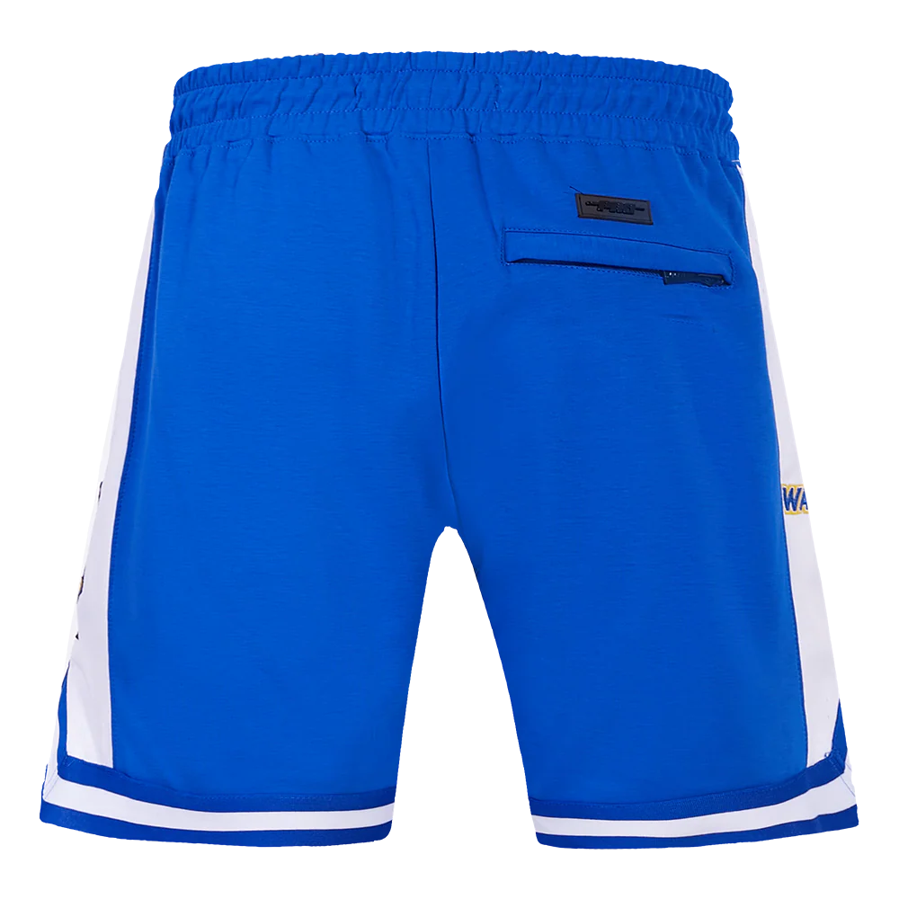 NBA GOLDEN STATE WARRIORS SCRIPT TAIL MEN'S DOUBLE KNIT 2.0 SHORT (ROYAL BLUE) - Image 3