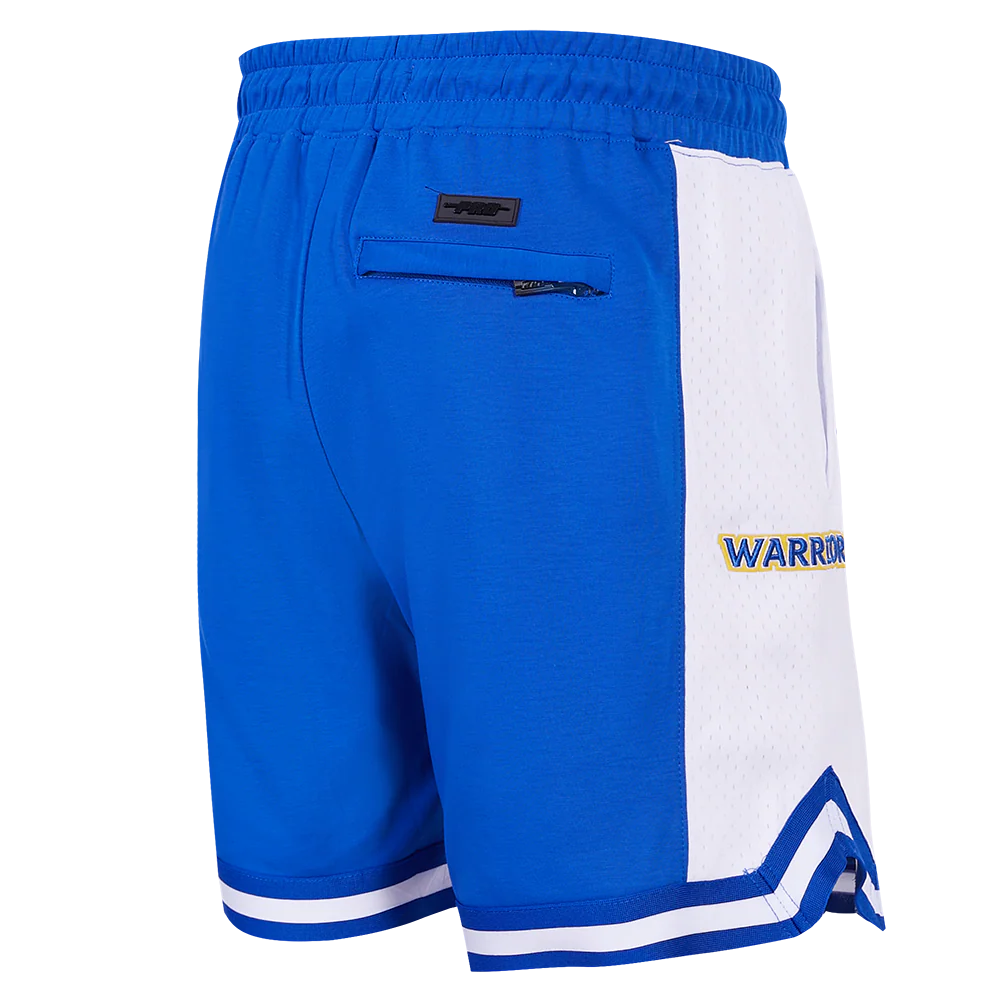 NBA GOLDEN STATE WARRIORS SCRIPT TAIL MEN'S DOUBLE KNIT 2.0 SHORT (ROYAL BLUE) - Image 4