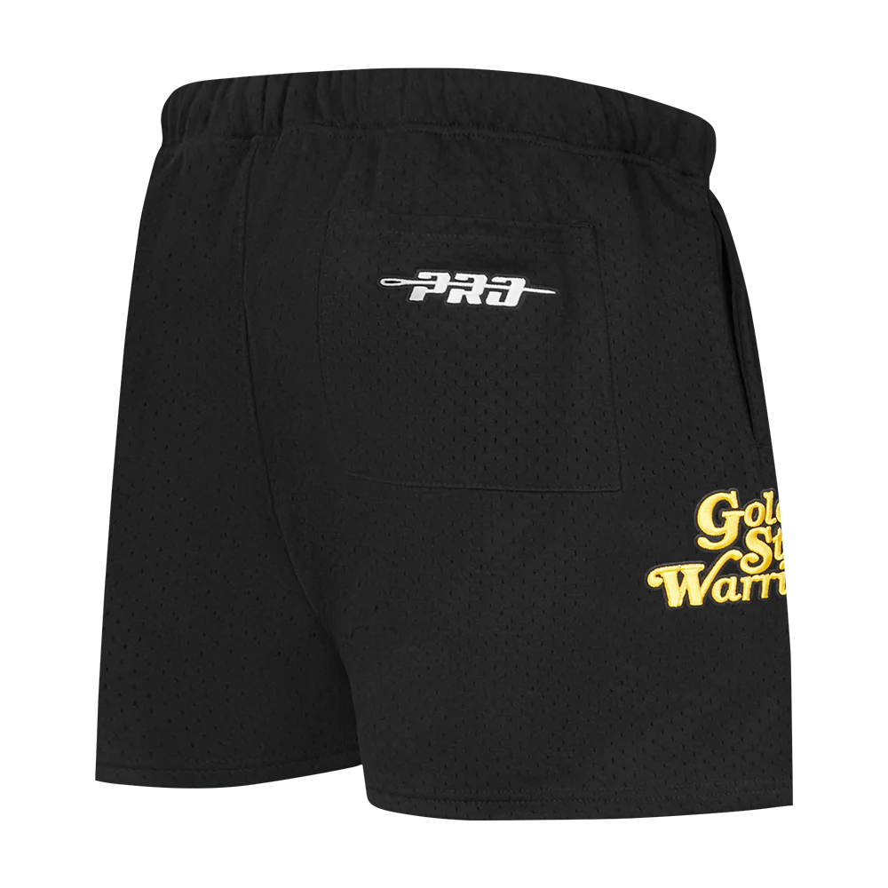 NBA GOLDEN STATE WARRIORS SOUVENIR MEN'S MESH SHORT (BLACK) - Image 3