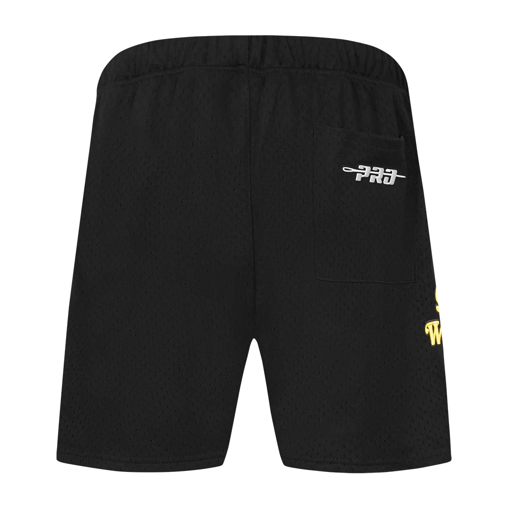NBA GOLDEN STATE WARRIORS SOUVENIR MEN'S MESH SHORT (BLACK) - Image 4