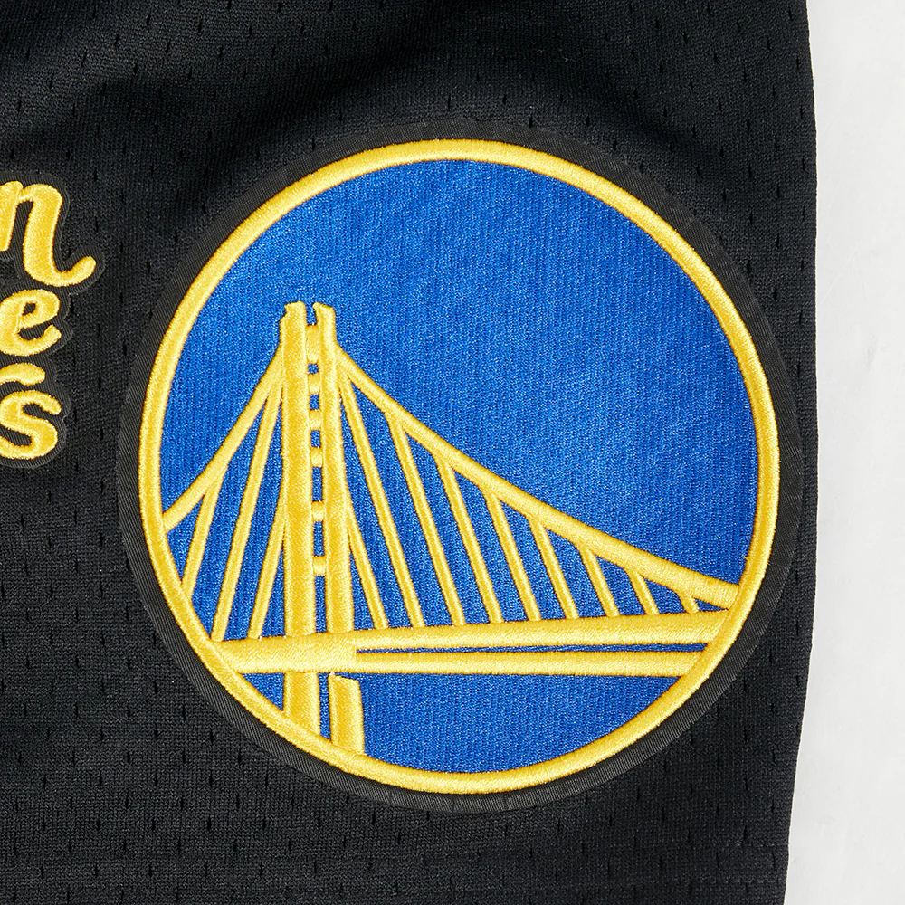 NBA GOLDEN STATE WARRIORS SOUVENIR MEN'S MESH SHORT (BLACK) - Image 6