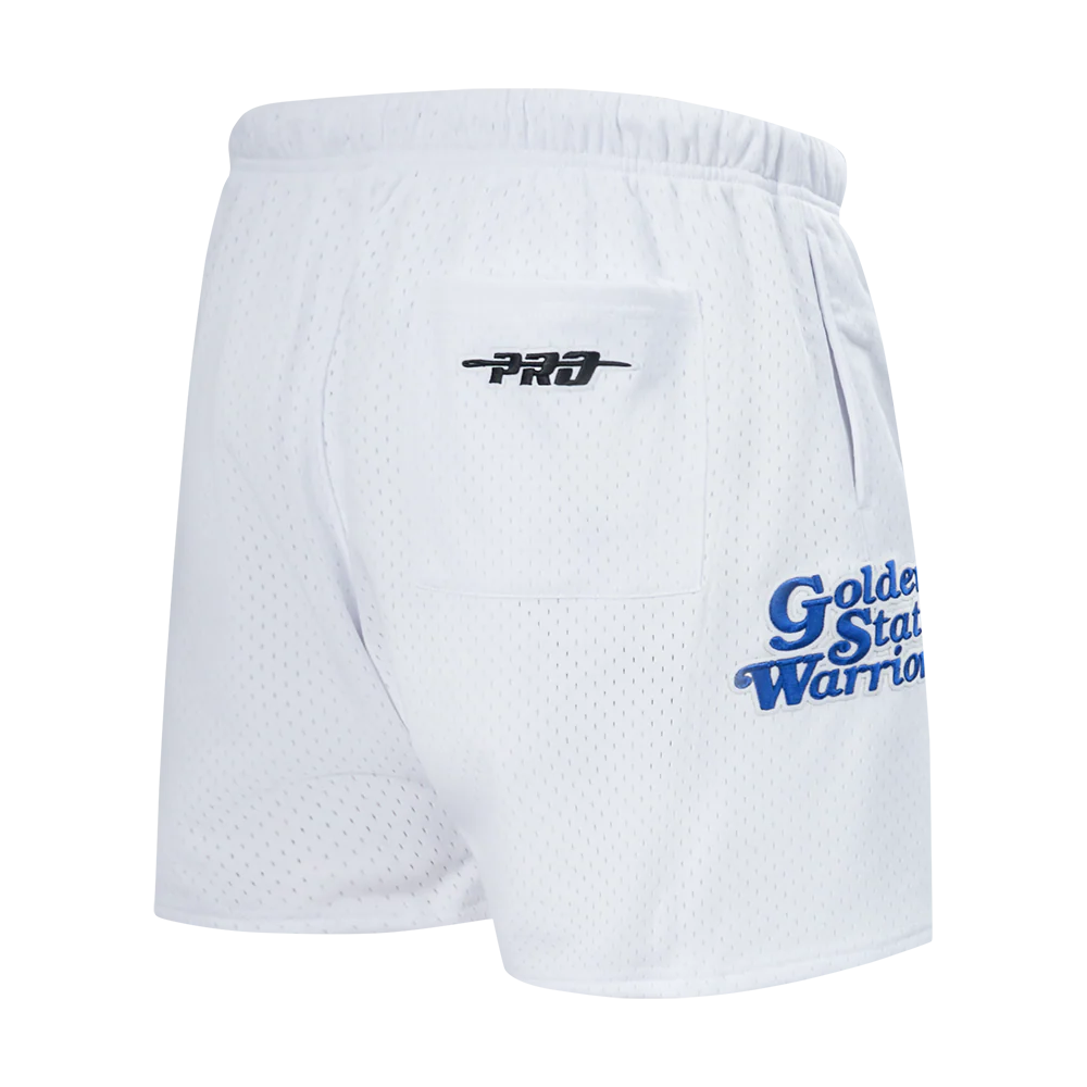 NBA GOLDEN STATE WARRIORS SOUVENIR MEN'S MESH SHORT (WHITE) - Image 3