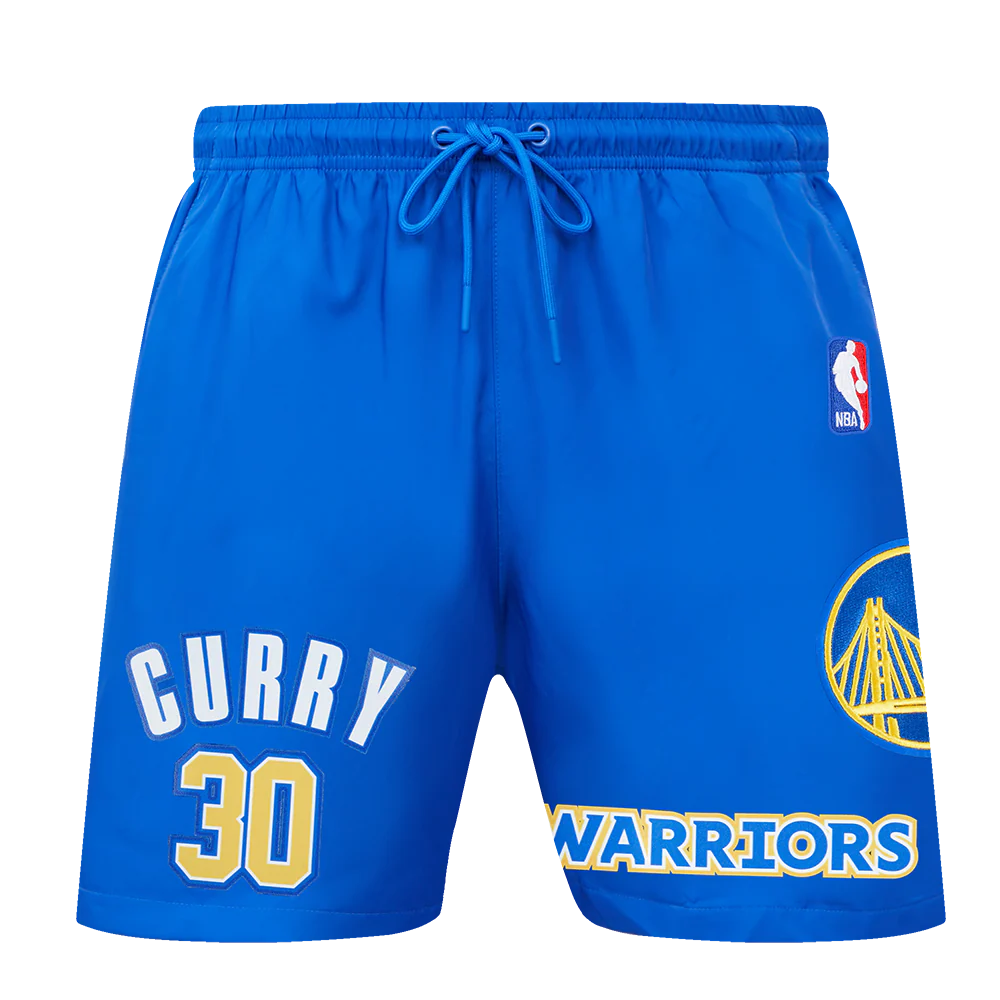 NBA GOLDEN STATE WARRIORS STEPHEN CURRY #30 WOVEN SHORT (ROYAL BLUE) - Image 2