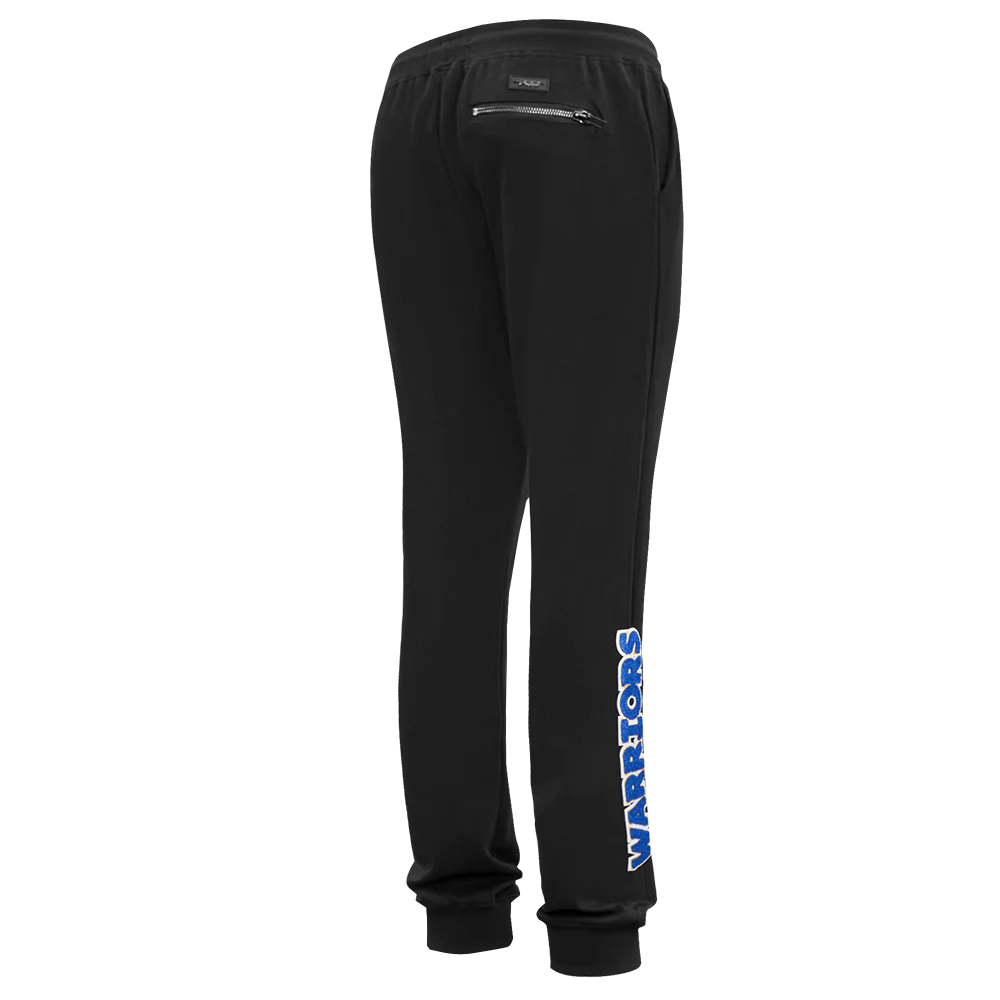 NBA GOLDEN STATE WARRIORS CLASSIC CHENILLE MEN'S JOGGER (BLACK) - Image 4