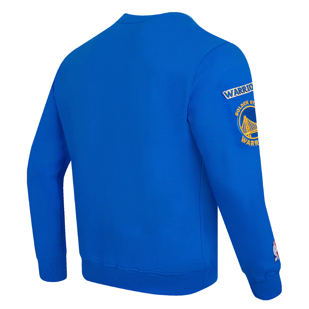 NBA GOLDEN STATE WARRIORS OLD ENGLISH MEN'S CREWNECK (ROYAL BLUE) - Image 3