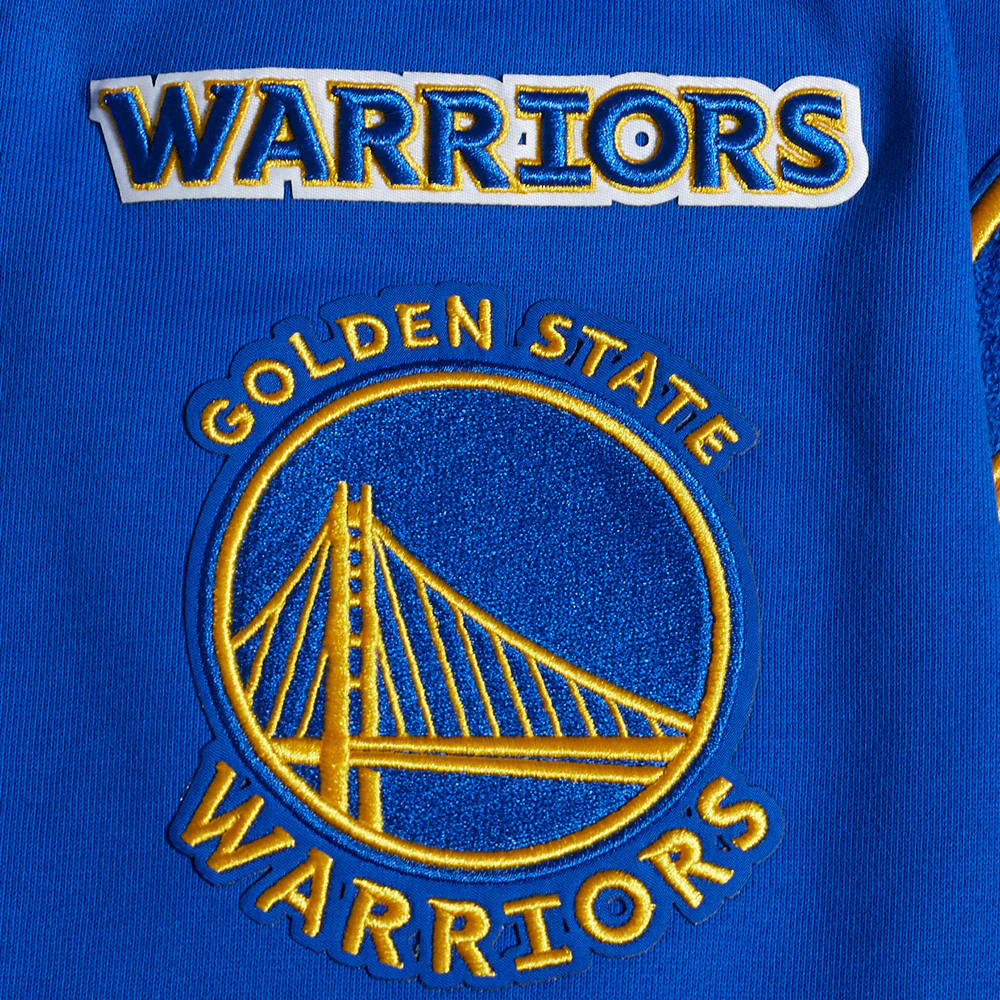 NBA GOLDEN STATE WARRIORS OLD ENGLISH MEN'S PULLOVER HOODIE (ROYAL BLUE) - Image 8