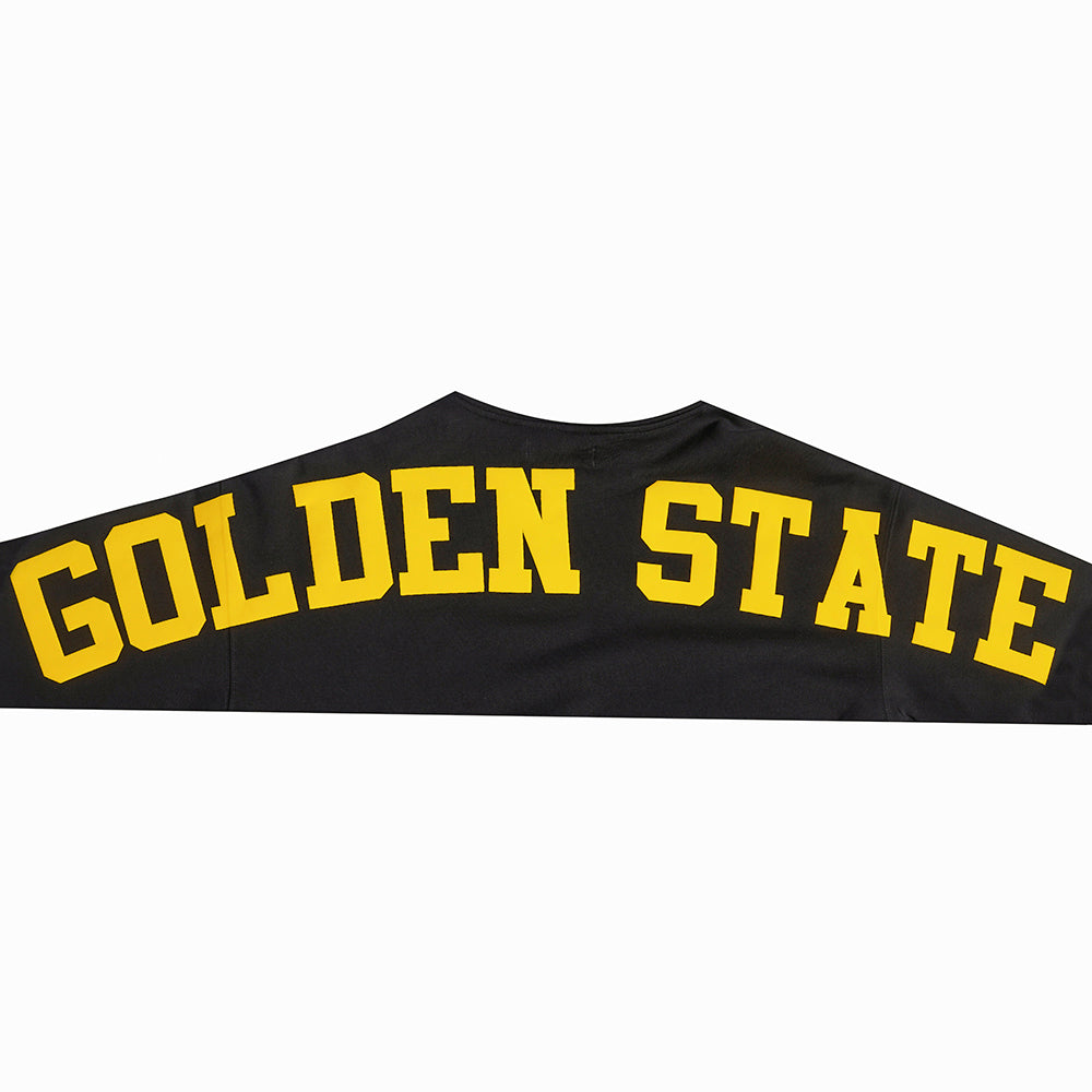 NBA GOLDEN STATE WARRIORS WINGSPAN MEN'S DROP SHOULDER FLEECE PULLOVER HOODIE (BLACK) - Image 7