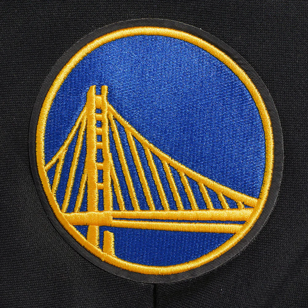 NBA GOLDEN STATE WARRIORS WINGSPAN MEN'S DROP SHOULDER FLEECE PULLOVER HOODIE (BLACK) - Image 8