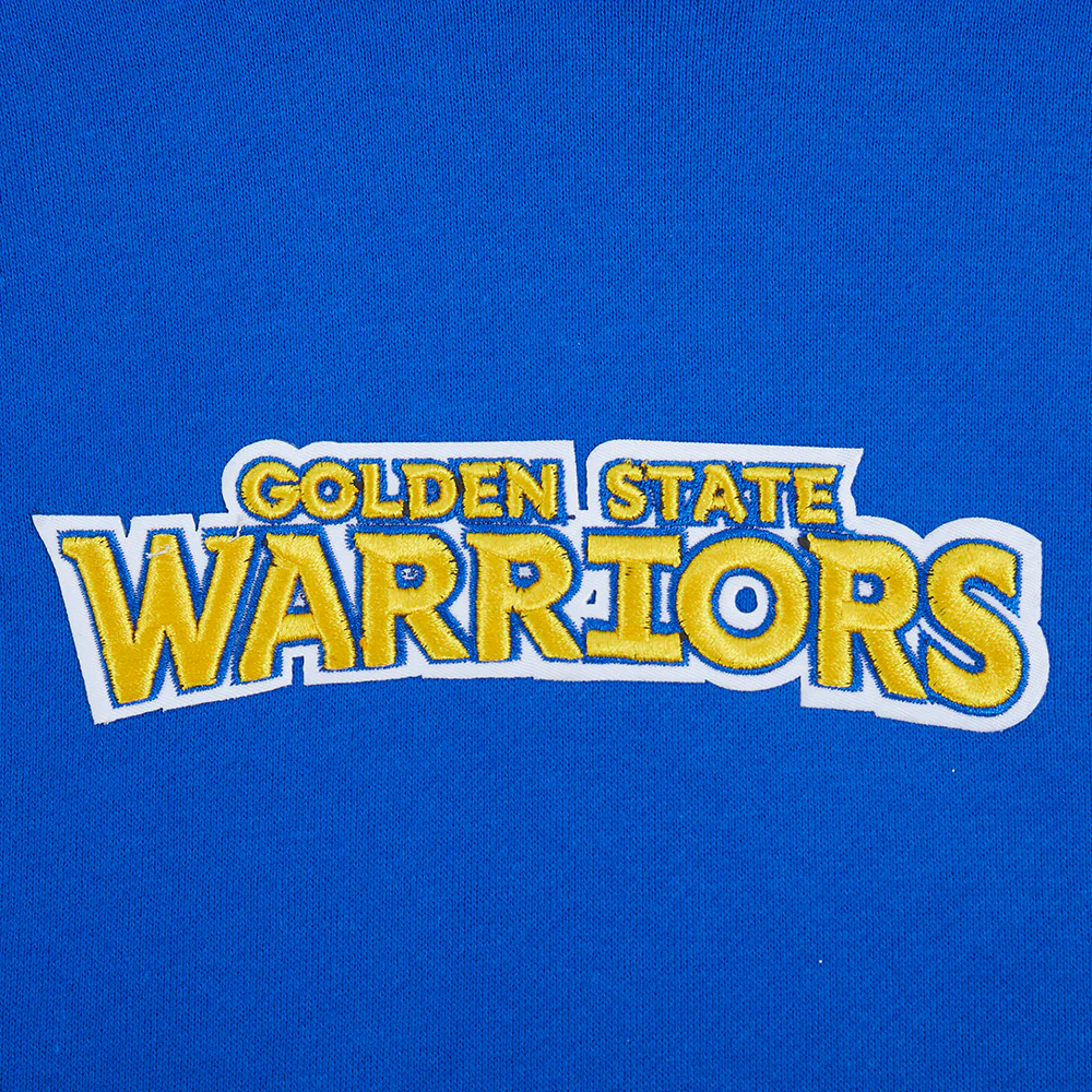 NBA GOLDEN STATE WARRIORS WINGSPAN MEN'S DROP SHOULDER FLC PO HOODIE (ROYAL BLUE) - Image 8