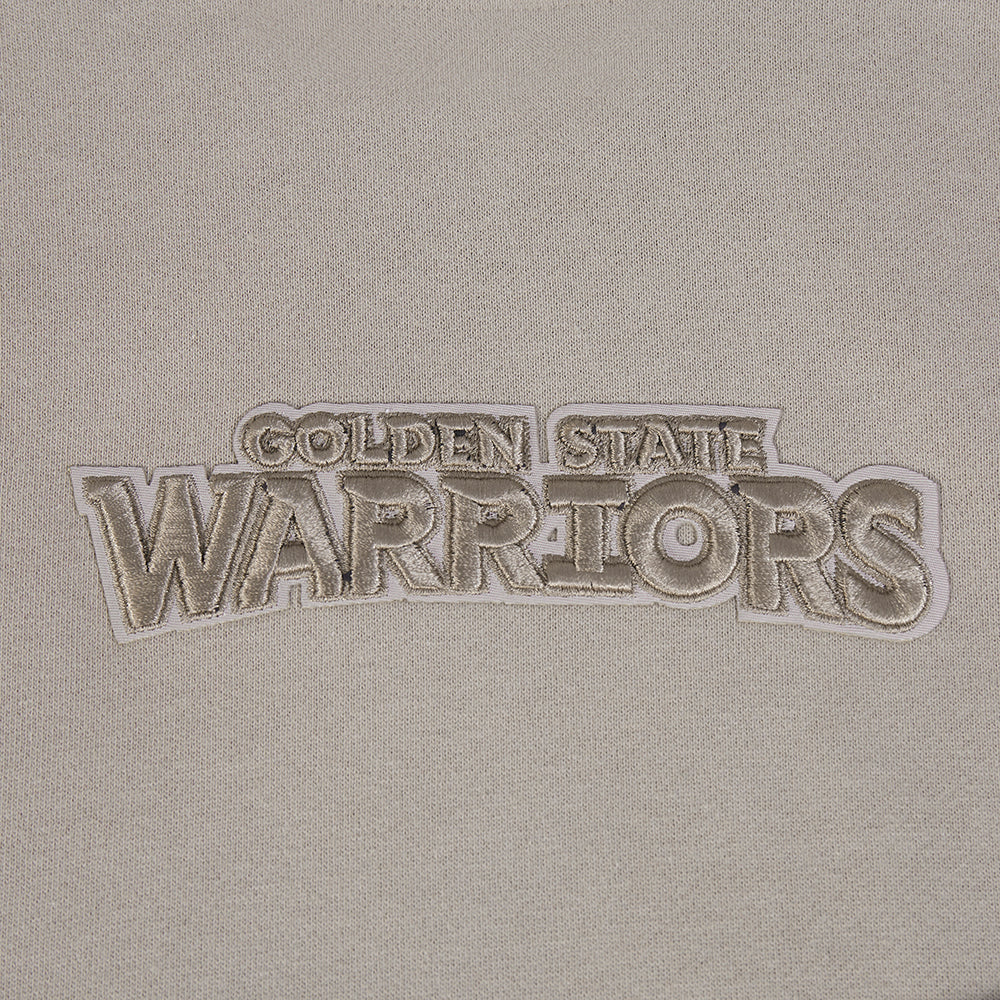 NBA GOLDEN STATE WARRIORS WINGSPAN MEN'S DROP SHOULDER FLEECE PULLOVER HOODIE (TAUPE) - Image 8