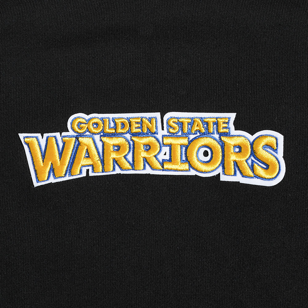 NBA GOLDEN STATE WARRIORS WINGSPAN MEN'S DROP SHOULDER FLEECE CREWNECK (BLACK) - Image 9