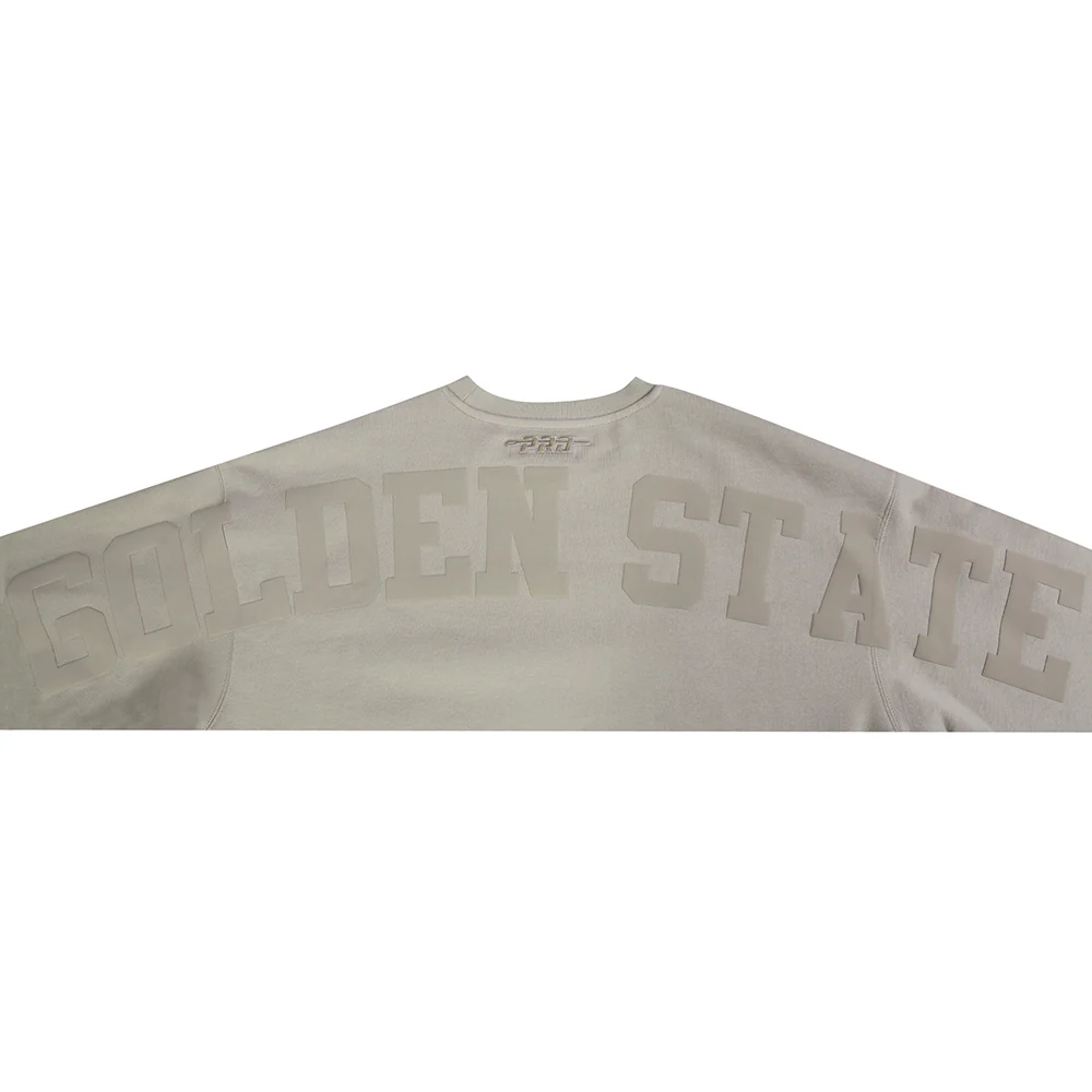 NBA GOLDEN STATE WARRIORS WINGSPAN MEN'S DROP SHOULDER FLEECE CREWNECK (TAUPE) - Image 7