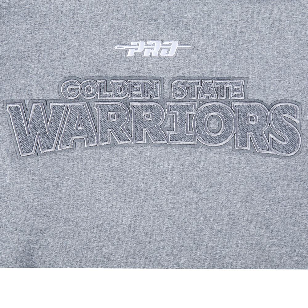NBA GOLDEN STATE WARRIORS REVERSE FRENCH TERRY MEN'S DROP SHOULDER FLEECE PULLOVER HOODIE (DARK HEATHER GRAY) - Image 6