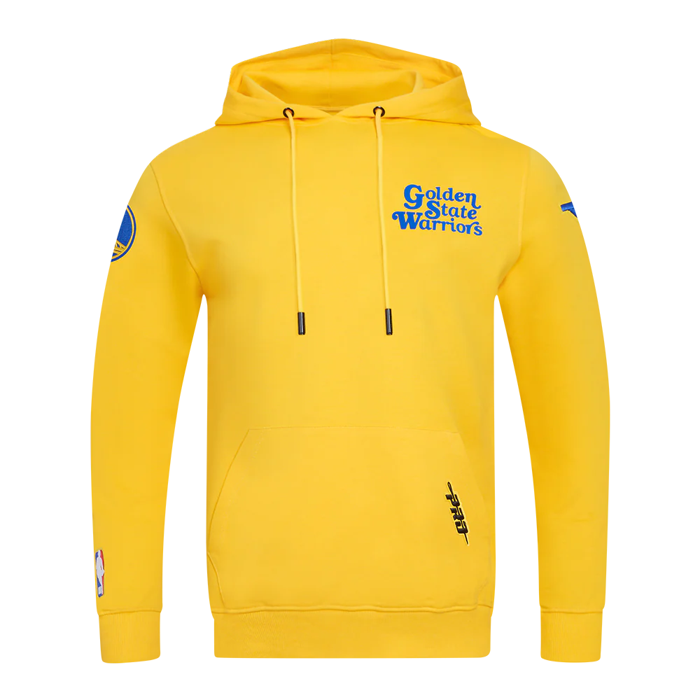NBA GOLDEN STATE WARRIORS SOUVENIR MEN'S FLEECE PULLOVER HOODIE (YELLOW)