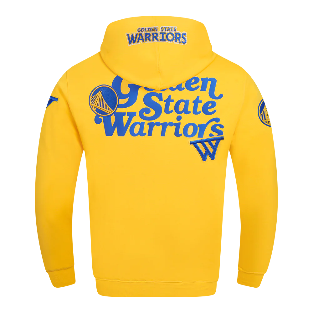 NBA GOLDEN STATE WARRIORS SOUVENIR MEN'S FLEECE PULLOVER HOODIE (YELLOW) - Image 3