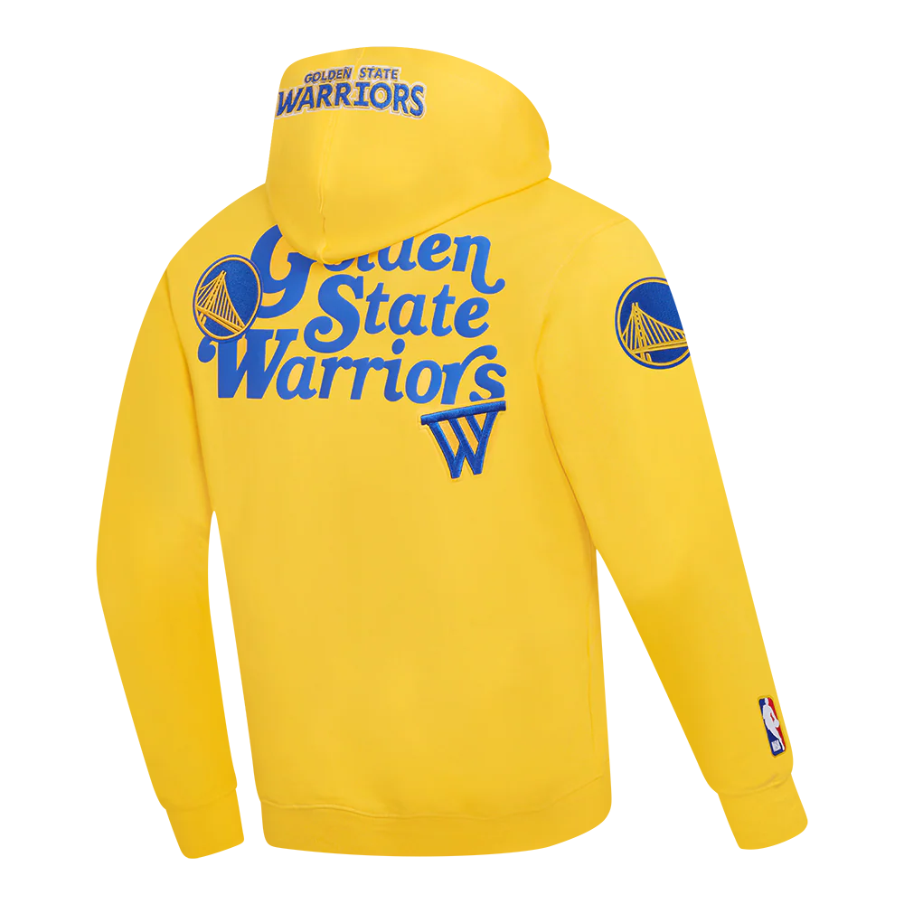 NBA GOLDEN STATE WARRIORS SOUVENIR MEN'S FLEECE PULLOVER HOODIE (YELLOW) - Image 4