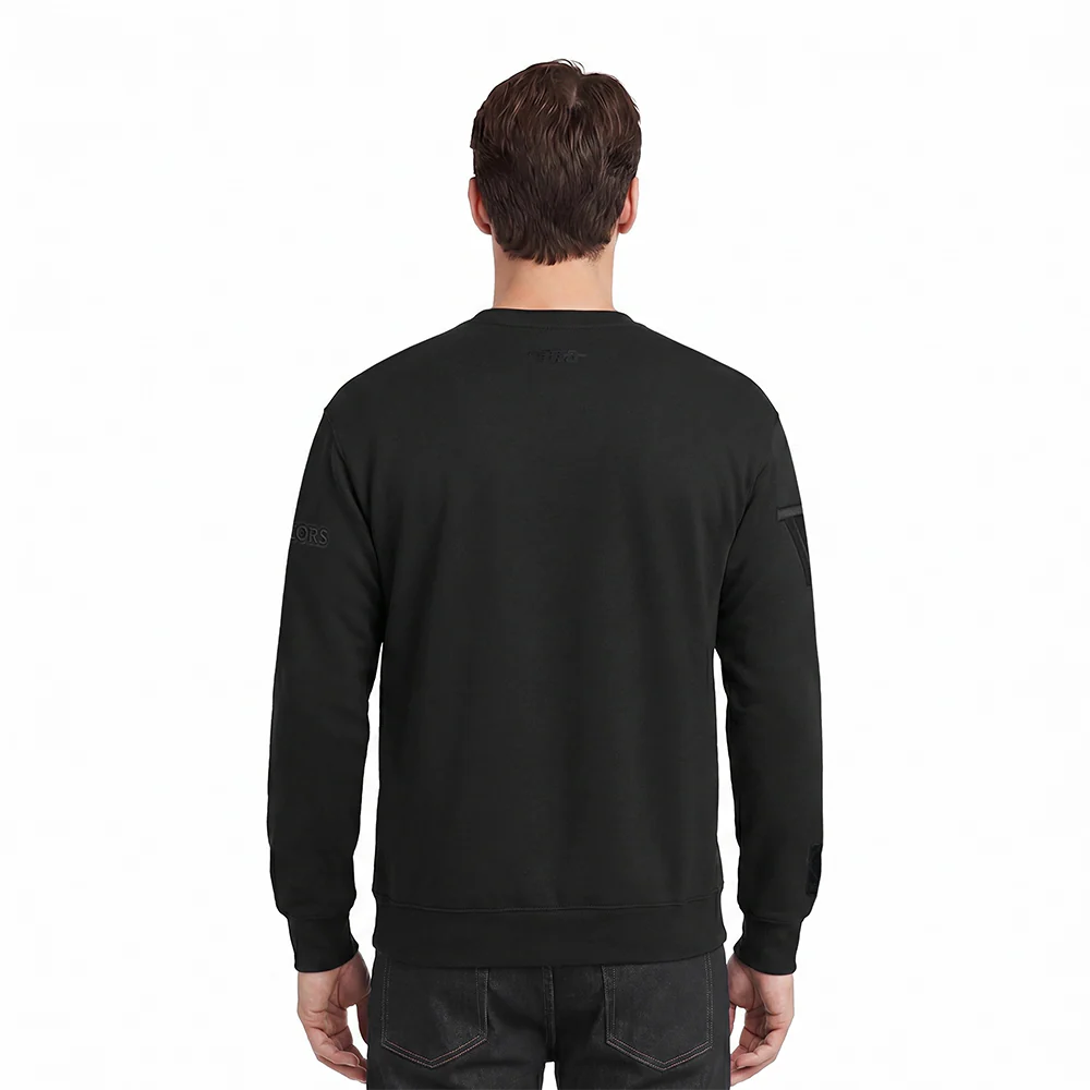 GOLDEN STATE WARRIORS NEUTRAL MEN'S DROP SHOULDER FLC CREWNECK (BLACK) - Image 2