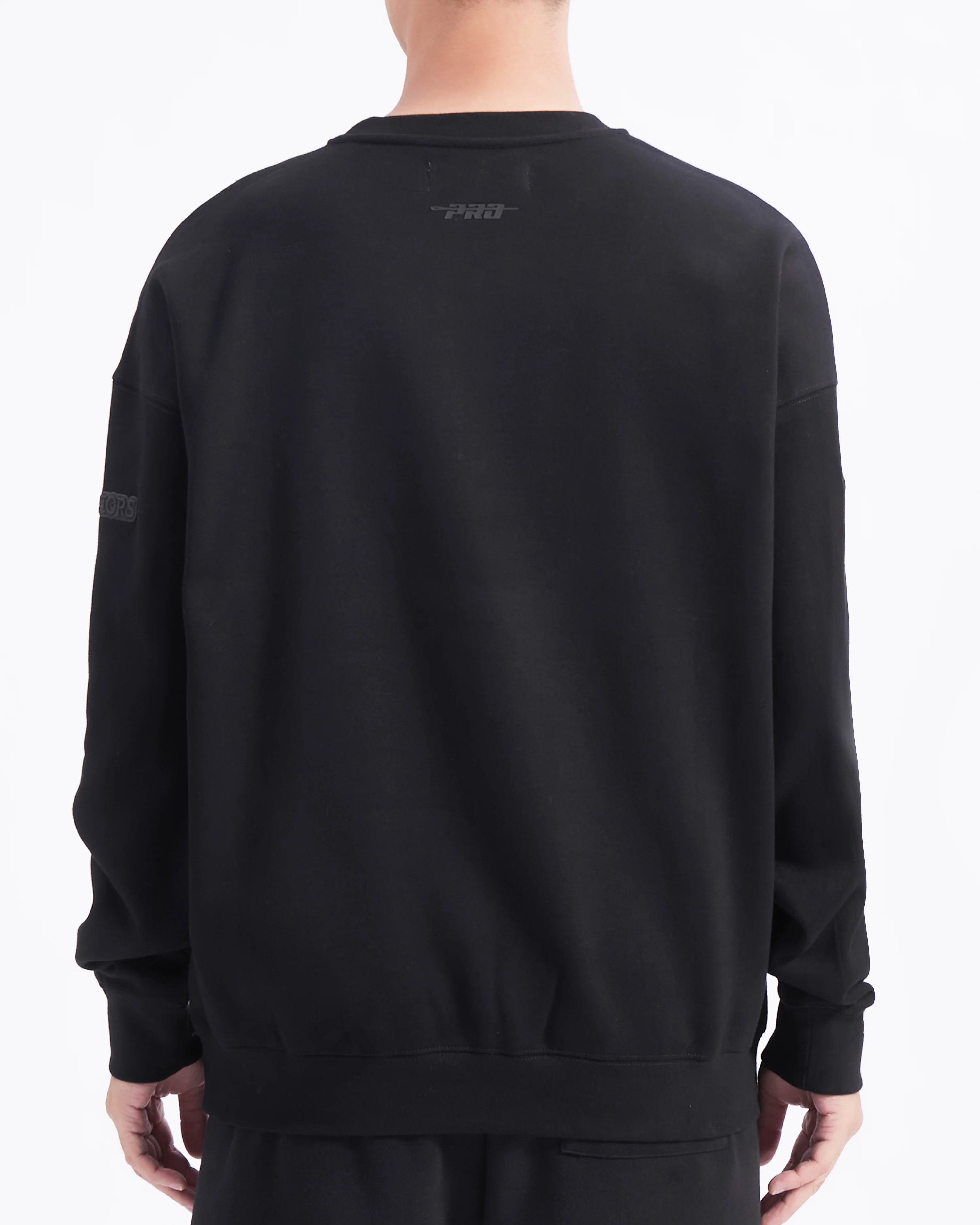 GOLDEN STATE WARRIORS NEUTRAL MEN'S DROP SHOULDER FLC CREWNECK (BLACK) - Image 3