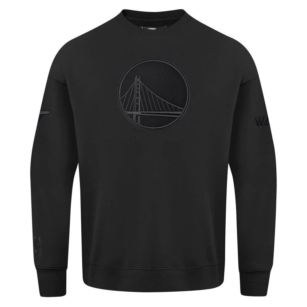 GOLDEN STATE WARRIORS NEUTRAL MEN'S DROP SHOULDER FLC CREWNECK (BLACK) - Image 5