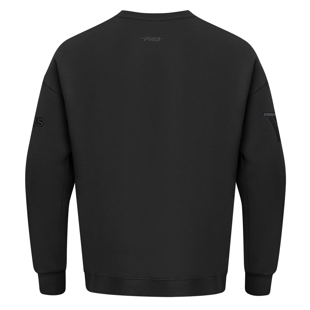 GOLDEN STATE WARRIORS NEUTRAL MEN'S DROP SHOULDER FLC CREWNECK (BLACK) - Image 7