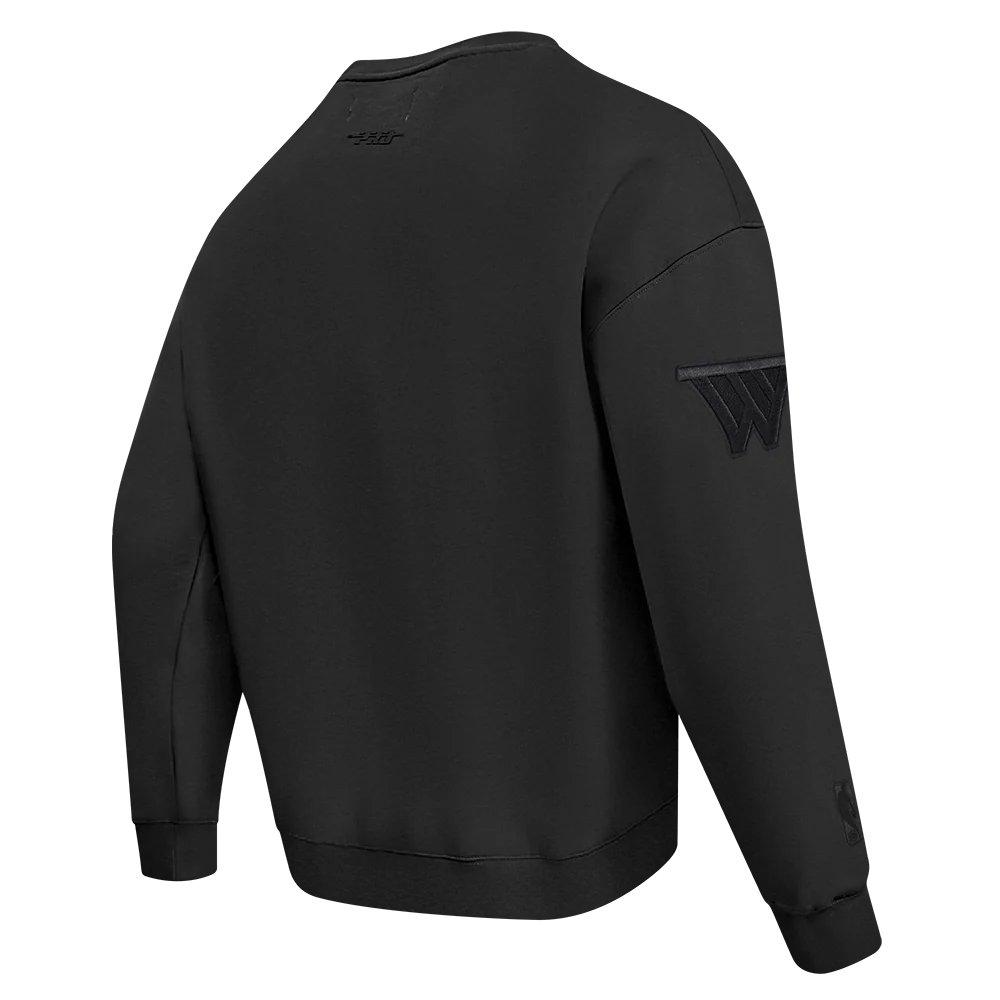 GOLDEN STATE WARRIORS NEUTRAL MEN'S DROP SHOULDER FLC CREWNECK (BLACK) - Image 8