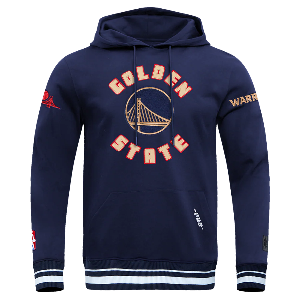 NBA GOLDEN STATE WARRIORS CITY EDITION 24-25 MEN'S RIB FLEECE PULLOVER HOODIE (MIDNIGHT NAVY)
