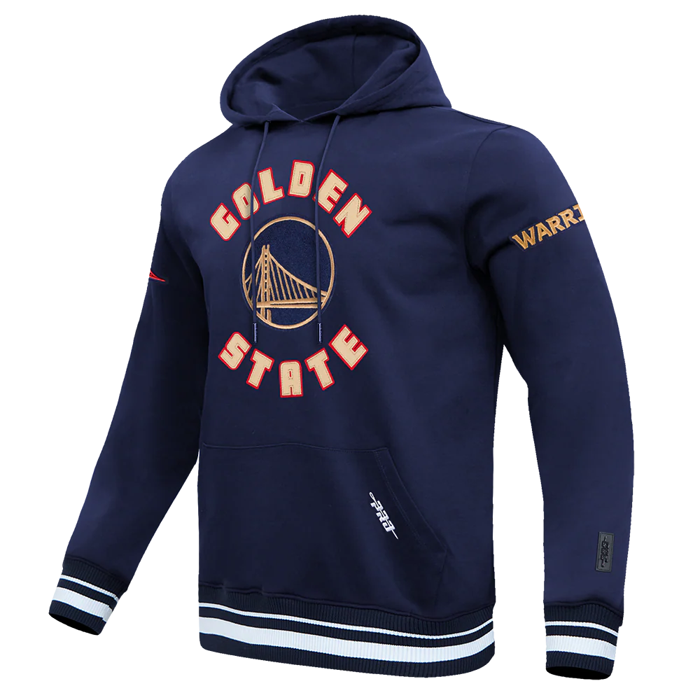 NBA GOLDEN STATE WARRIORS CITY EDITION 24-25 MEN'S RIB FLEECE PULLOVER HOODIE (MIDNIGHT NAVY) - Image 2