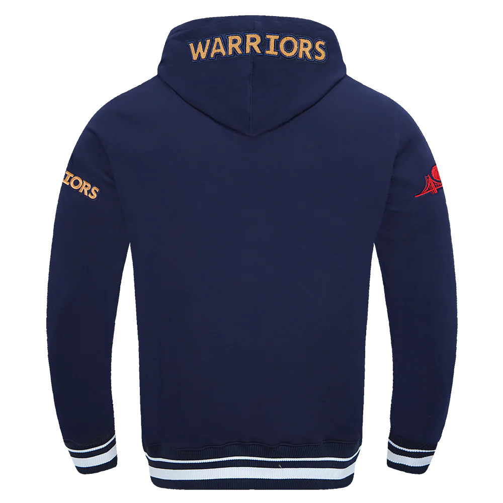 NBA GOLDEN STATE WARRIORS CITY EDITION 24-25 MEN'S RIB FLEECE PULLOVER HOODIE (MIDNIGHT NAVY) - Image 3