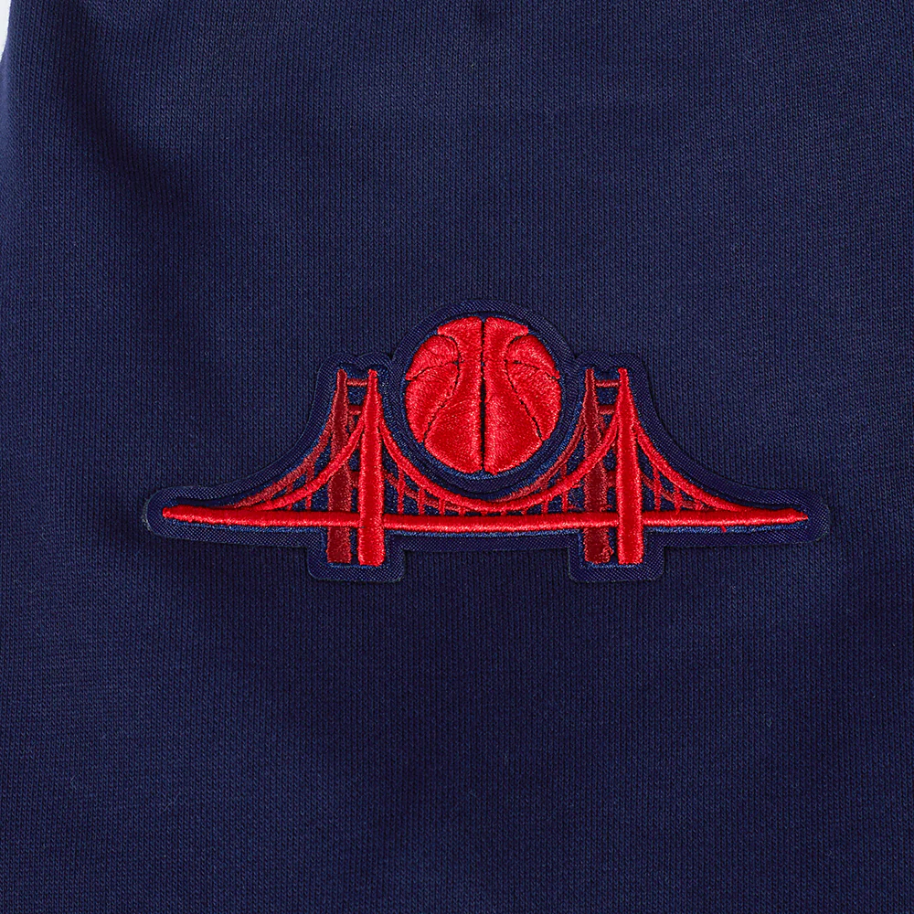 NBA GOLDEN STATE WARRIORS CITY EDITION 24-25 MEN'S RIB FLEECE PULLOVER HOODIE (MIDNIGHT NAVY) - Image 7