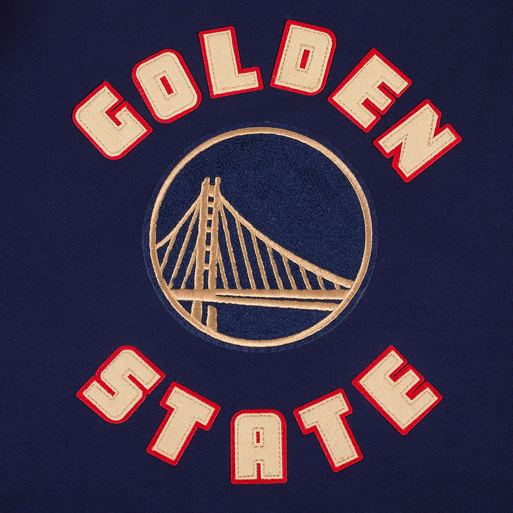NBA GOLDEN STATE WARRIORS CITY EDITION 24-25 MEN'S RIB FLEECE PULLOVER HOODIE (MIDNIGHT NAVY) - Image 8
