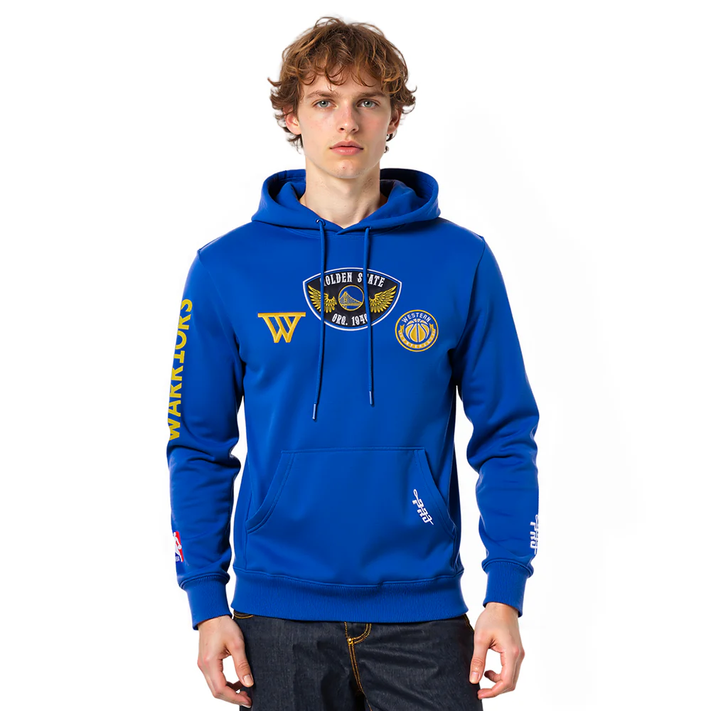 NBA GOLDEN STATE WARRIORS BORN FOR SPORT MEN'S FLC PO HOODIE (ROYAL BLUE)