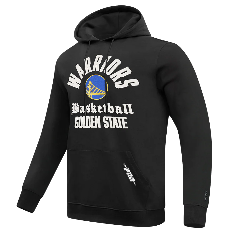NBA GOLDEN STATE WARRIORS MODERN ORIGINALS MEN'S FLC PO HOODIE (BLACK) - Image 3