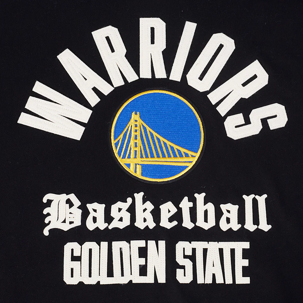 NBA GOLDEN STATE WARRIORS MODERN ORIGINALS MEN'S FLC PO HOODIE (BLACK) - Image 7