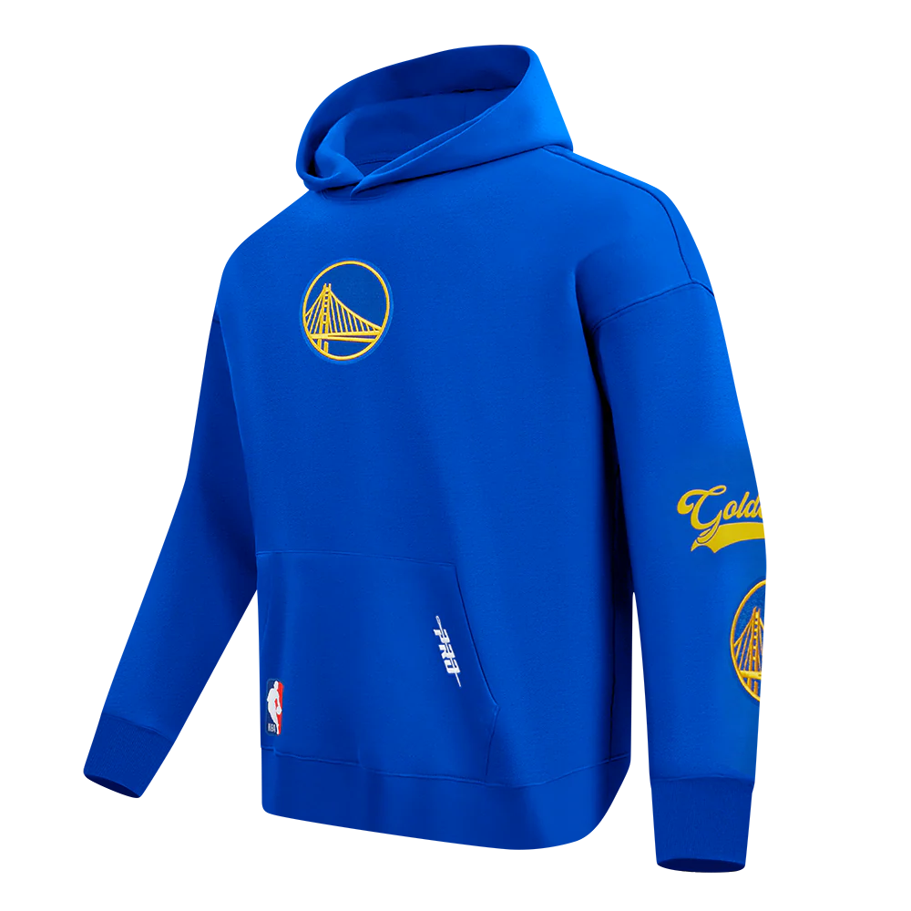 NBA GOLDEN STATE WARRIORS LIVING LARGE MEN'S DROP SHOULDER FLC PO HO (ROYAL BLUE) - Image 3