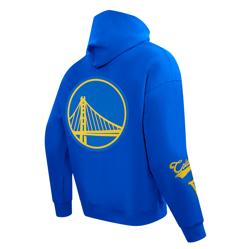 NBA GOLDEN STATE WARRIORS LIVING LARGE MEN'S DROP SHOULDER FLC PO HO (ROYAL BLUE) - Image 4
