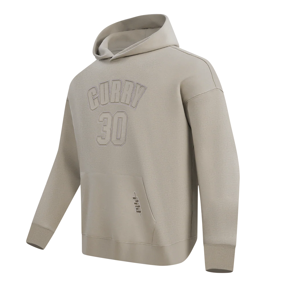 NBA GOLDEN STATE WARRIORS STEPHEN CURRY #30 NEUTRAL PNN MEN'S DROP SHOULDER FLC PO HOODIE (TAUPE) - Image 4