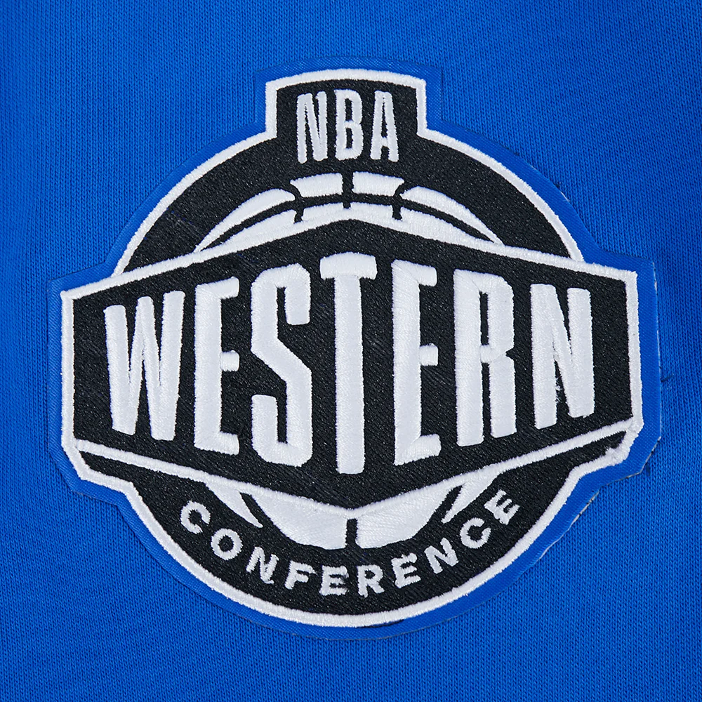 NBA GOLDEN STATE WARRIORS LETTERMAN MEN'S PULL OVER HOODIE (ROYAL BLUE) - Image 8