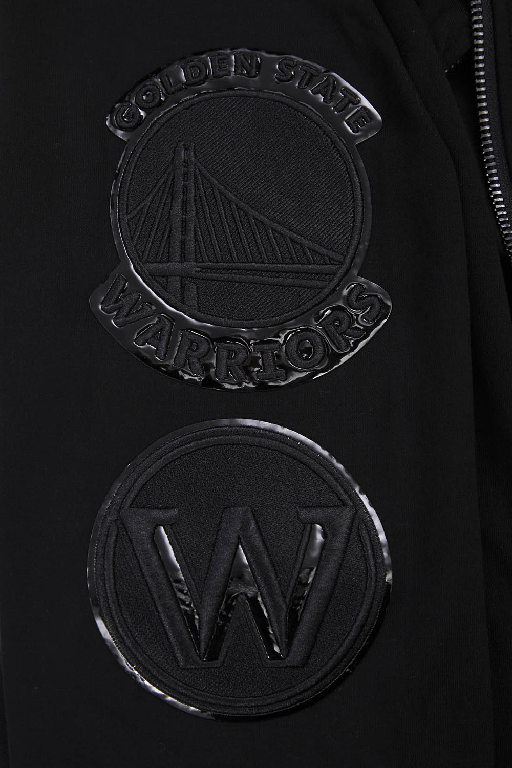 NBA GOLDEN STATE WARRIORS TRIPLE BLACK LOGO ZIPPER HOODIE (TRIPLE BLACK) - Image 8