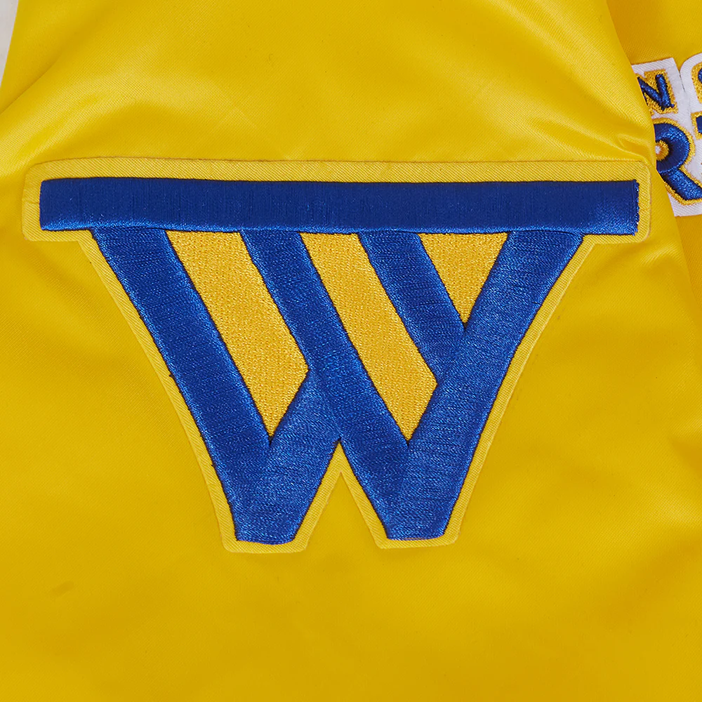 NBA GOLDEN STATE WARRIORS SOUVENIR MEN'S SATIN JACKET (YELLOW) - Image 6